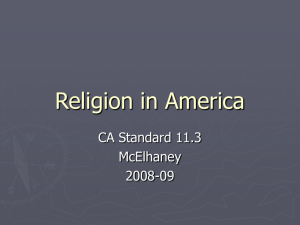 Religion in America - Point Loma High School