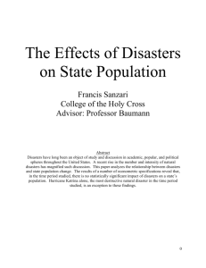 The Effect of Disasters on State Population