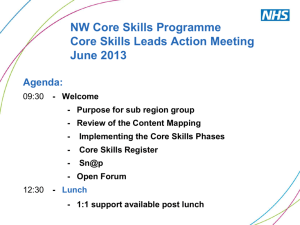 Core Skills Register - North West Core Skills Programme
