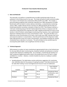 Portland Air Toxics Baseline Monitoring Study Detailed Work