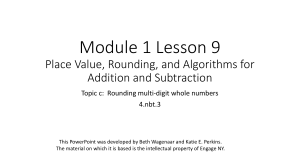 Module 1 Lesson 9 Place Value, Rounding, and Algorithms for