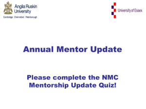 Annual mentor update - Anglia Ruskin University