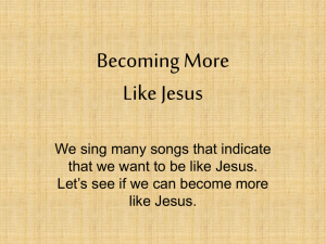 Becoming More Like Jesus