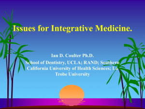 Issues for Integrative Medicine