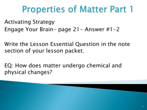 Properties of Matter Part 1