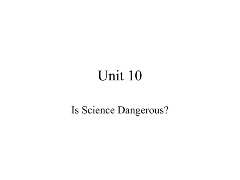 Is Science Dangerous Reading Answers