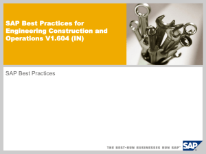 SAP Best Practices for Engineering, Construction