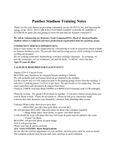 Panther Stadium Training Notes