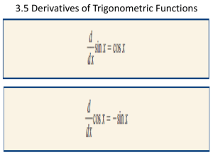 3.5 Derivatives of Trigonometric Functions
