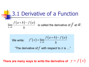 Calculus Chapter 3