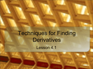 Techniques for Finding Derivatives