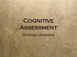 Cognitive Assessment of Diverse Learners