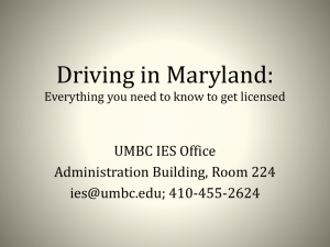 Driving in Maryland - International Education Services