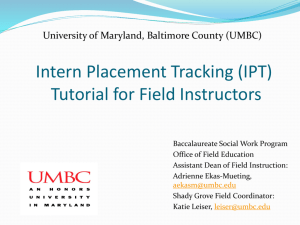 Intern Placement Tracking (IPT) Tutorial for Field