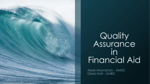 Quality Assurance in Financial Aid - DE-DC-MD