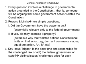 Constitutional Law as study of POWERS & LIMITS