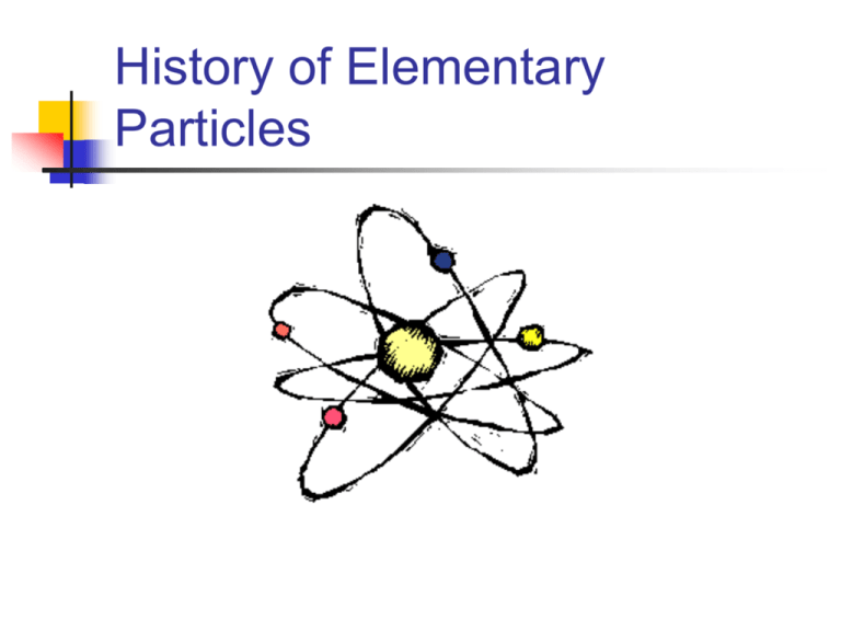 Brief History Of Elementary Particles