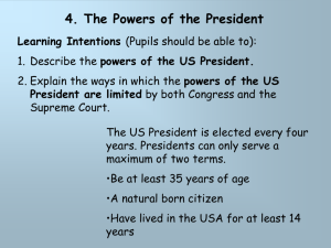 powers of the US President are limited