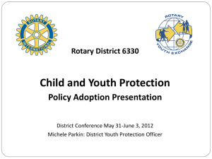 Rotary District 6330 Child and Youth Protection Policy Adoption