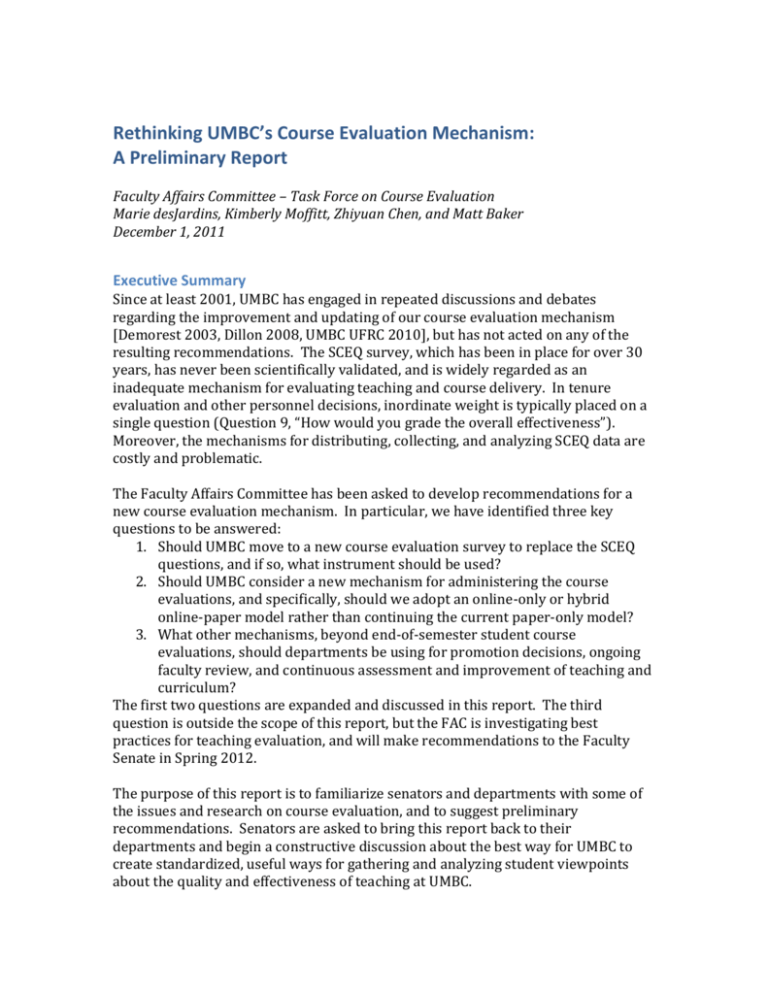 Prelim Course Eval Report