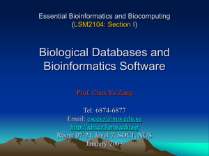 Lect 5: Bioinformatics software