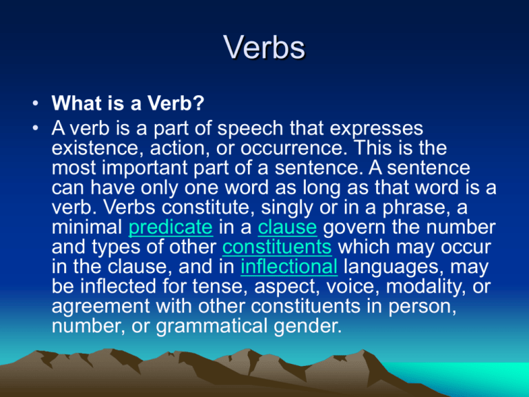 What Is A Verb 