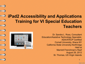 iPad Accessibility and Apps Training, August 2012