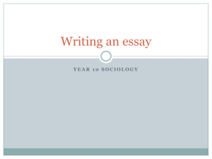Essay on family - Sociology at Girton