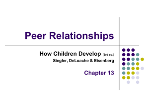 Siegler Chapter 13: Peer Relationships