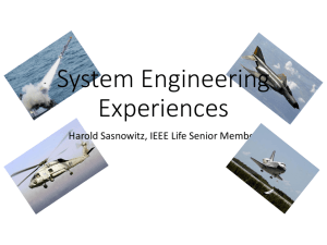 2015 09 21 System Engineering Experiences