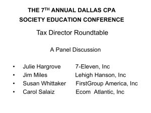 Tax Director Roundtable - Hargrove Miles Whittaker