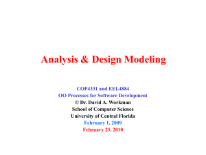Analysis and Design Modeling in the Unified