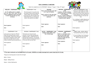 YEAR 3 LEARNING AT HOME GRID Tasks to be completed over the