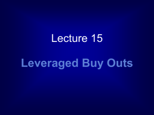 Lecture 15 - LBOs
