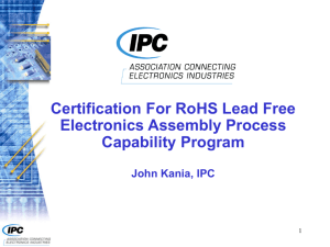 IPC Certification For RoHS Lead Free Electronics Assembly Process