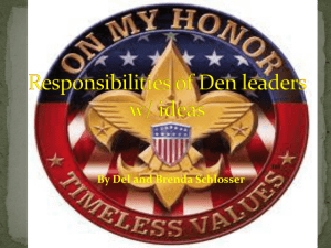 Responsibilities of Den leaders