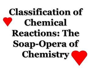 Classification of Chemical Reactions: The Soap