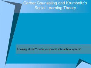 Career Counseling and Krumboltz's Social Learning Theory