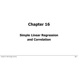 Chapter 17 - Simple Linear Regression and Correlation