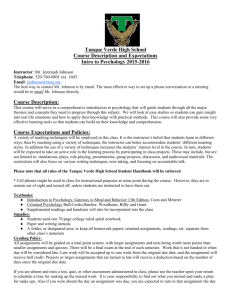 Psychology Syllabus - Tanque Verde Unified School District