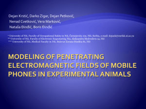 modeling of penetrating electromagnetic fields of mobile