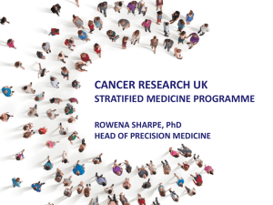 Stratified Medicine Programme 2 – Rowena Sharpe
