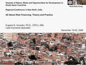 Catastrophe insurance in developing countries World Bank Group