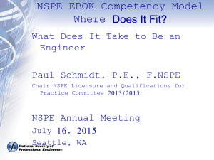 NSPE's EBOK and the Importance of Competency Models