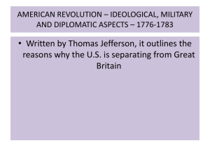 american revolution * ideological, military and diplomatic aspects