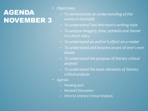 Agenda November 4
