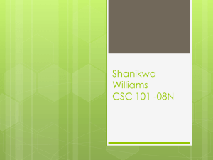 Shanikwa williams CSC 101 -08N