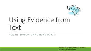 Using Evidence from Text