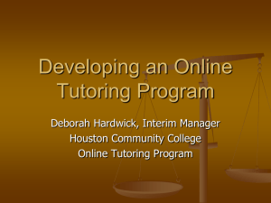 Developing an Online Tutoring Program