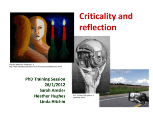 Reflection and criticality - Researcher Education Programme